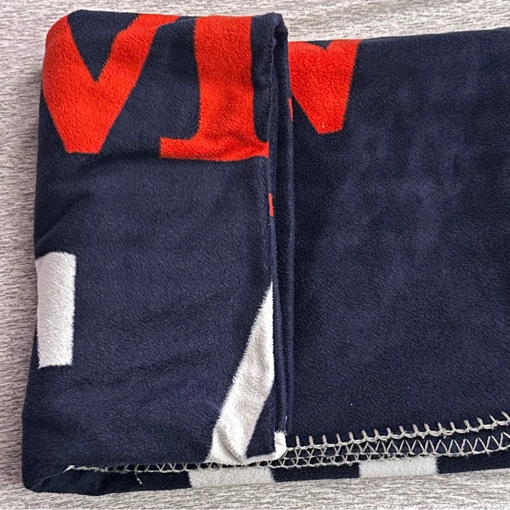 American Eagle Soft Fleece Throw Blanket - navy blue, logo all over - 50x60
